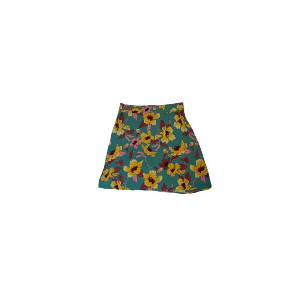 Flynn Skye Teal and Yellow Floral Mini Skirt - Women’s Size Small